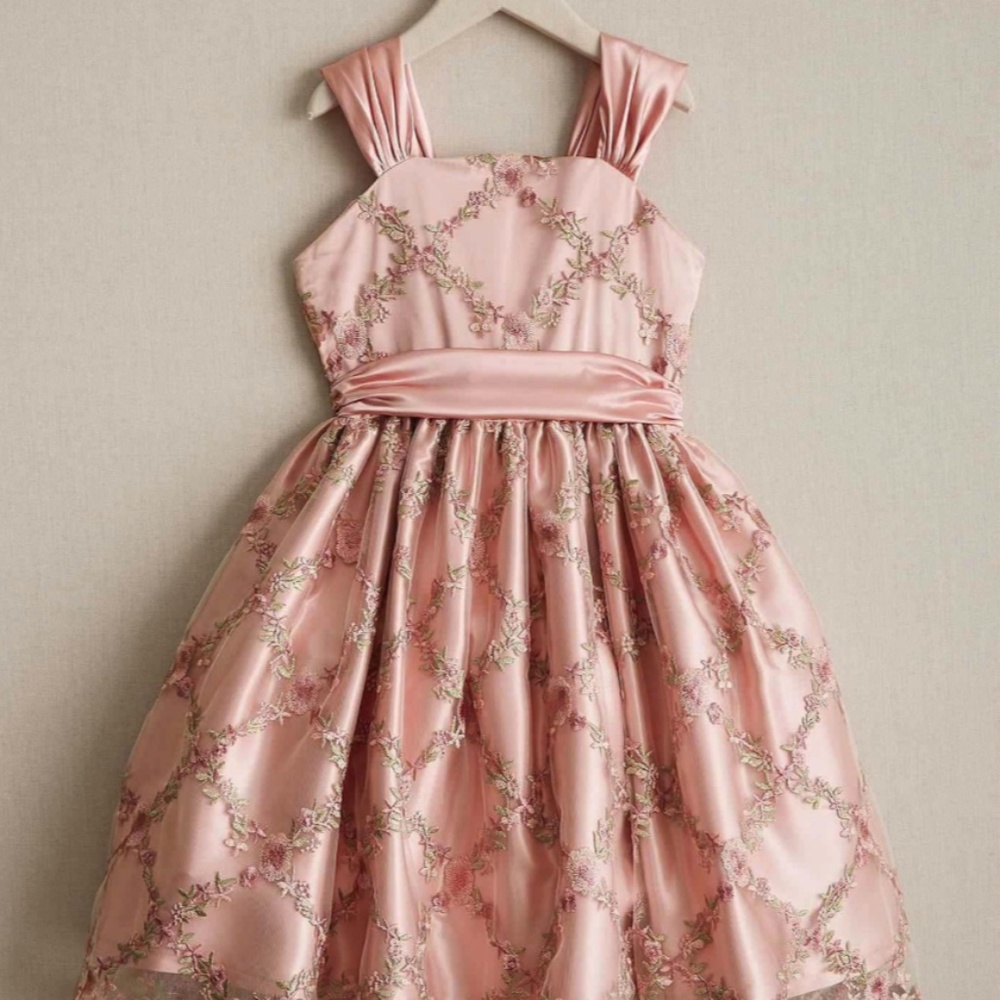 COPY - Chasing Fireflies Girls Rose Lattice Dress…